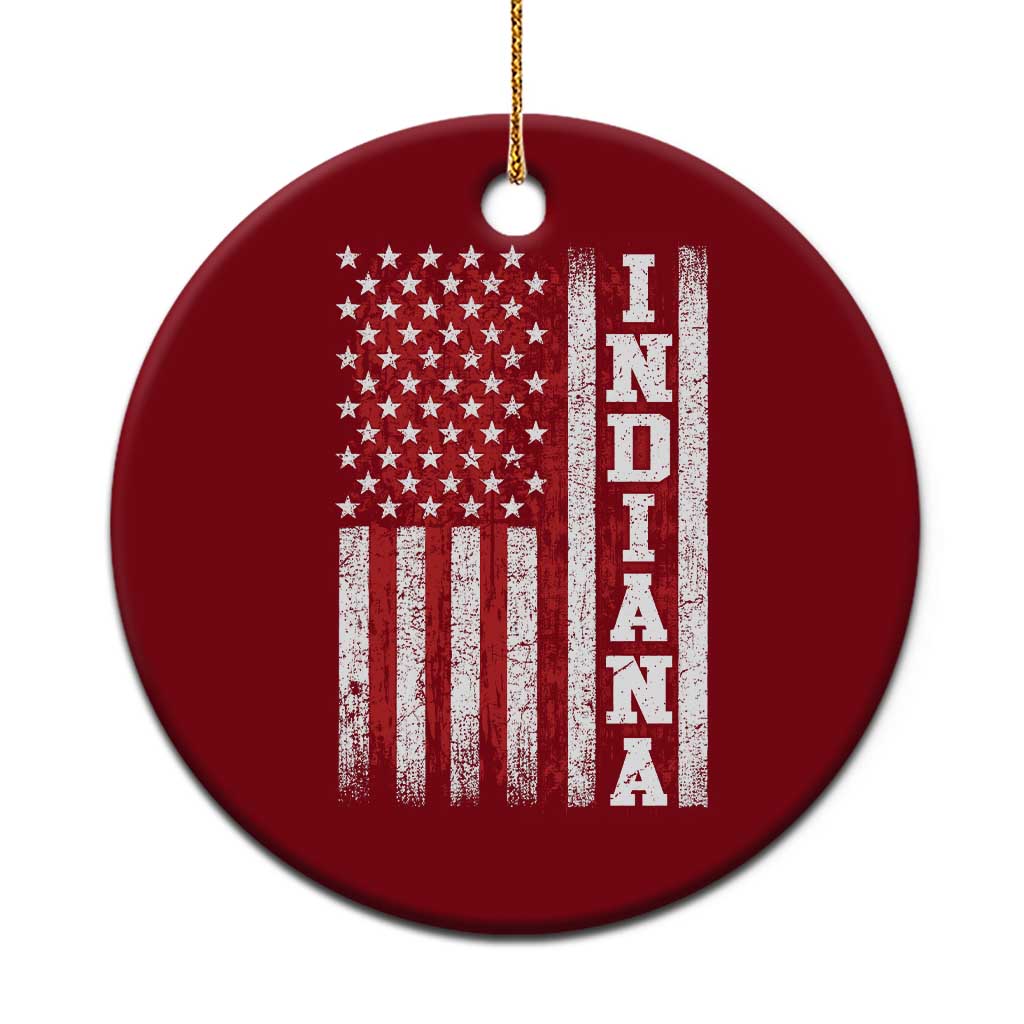 Indiana Fan Ceramic Ornament Classic Retro City USA Flag Patriotic American TS10 1pc Red Print Your Wear