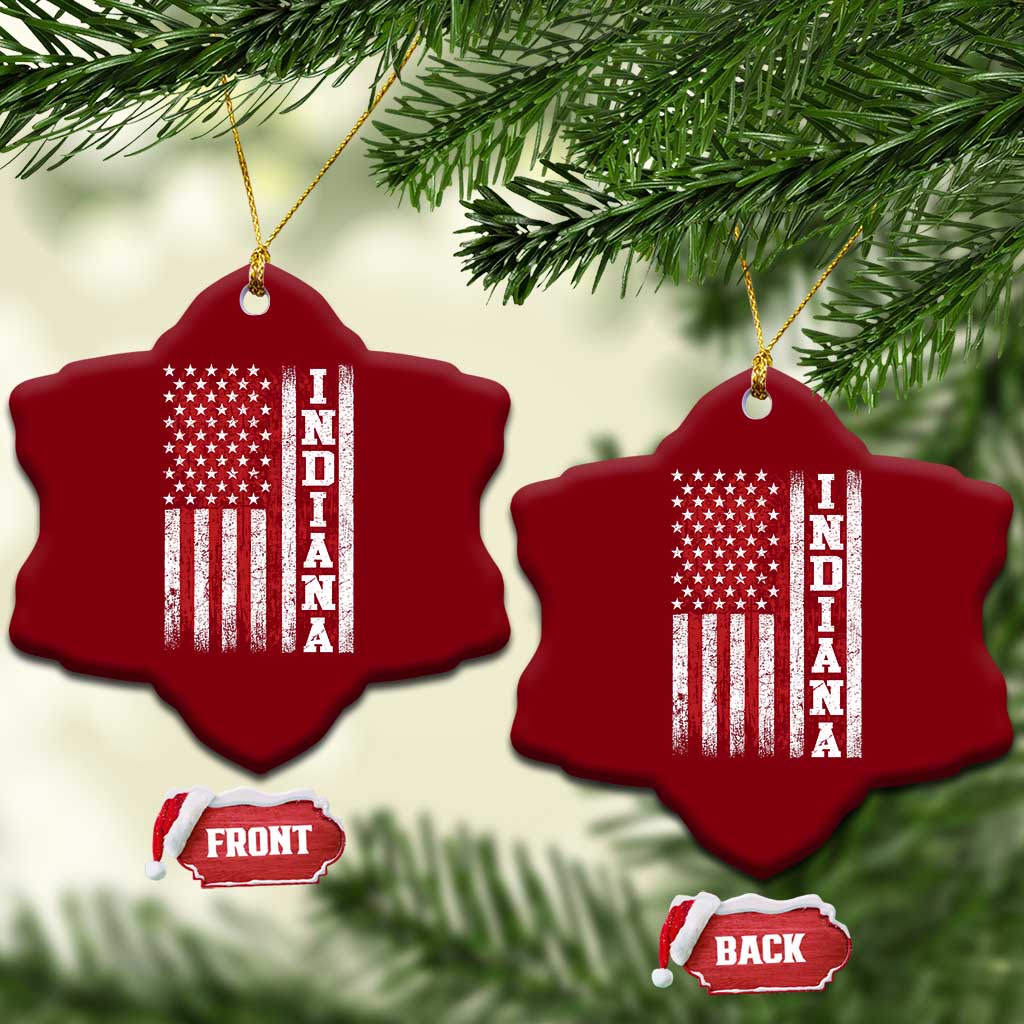 Indiana Fan Ceramic Ornament Classic Retro City USA Flag Patriotic American TS10 Print Your Wear