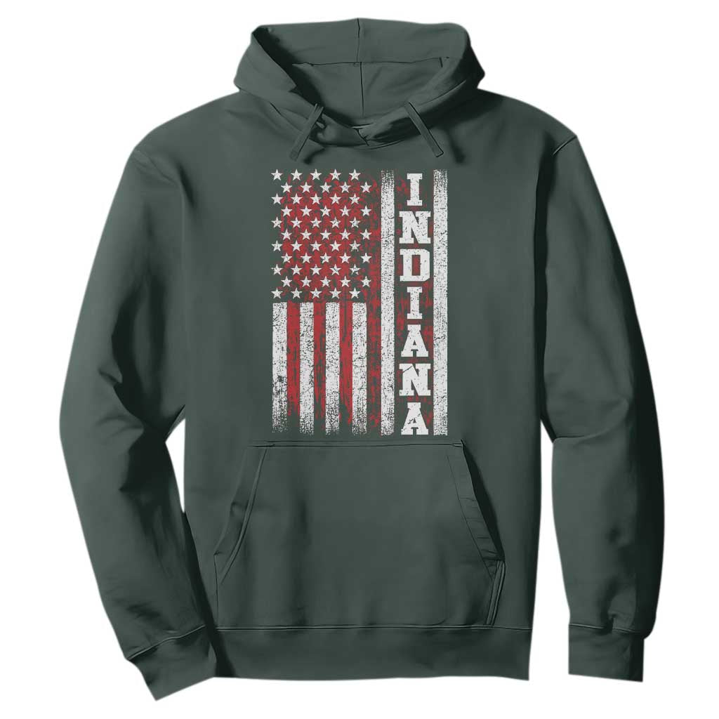 Indiana Fan Hoodie Classic Retro City USA Flag Patriotic American TS10 Dark Forest Green Print Your Wear