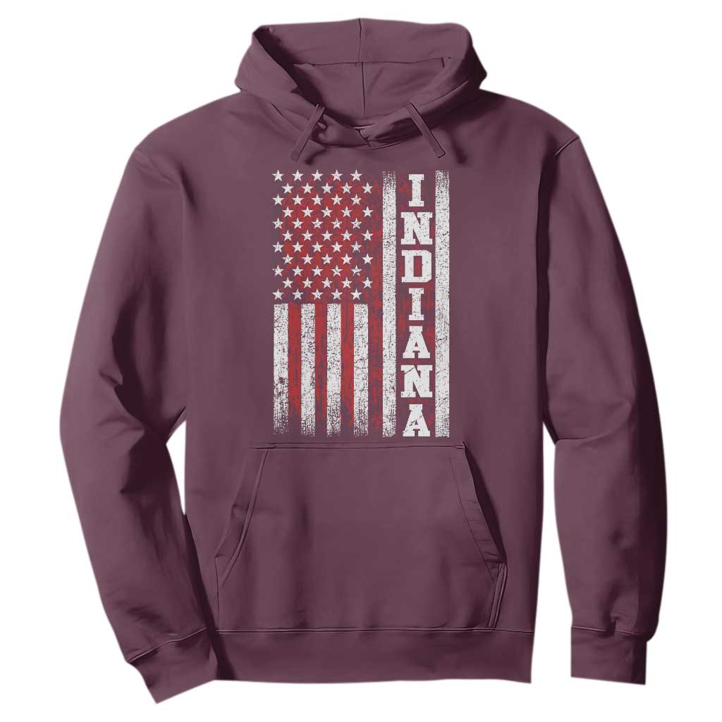 Indiana Fan Hoodie Classic Retro City USA Flag Patriotic American TS10 Maroon Print Your Wear