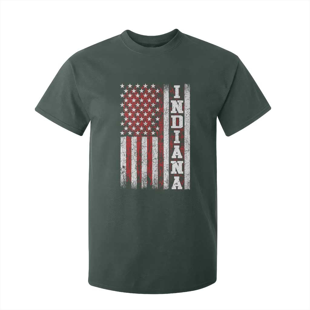 Indiana Fan T Shirt For Kid Classic Retro City USA Flag Patriotic American TS10 Dark Forest Green Print Your Wear