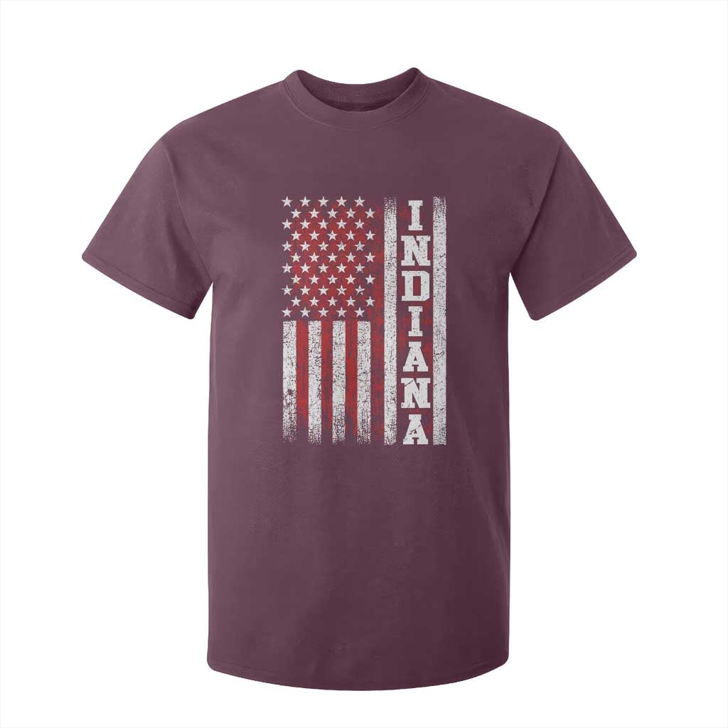 Indiana Fan T Shirt For Kid Classic Retro City USA Flag Patriotic American TS10 Maroon Print Your Wear
