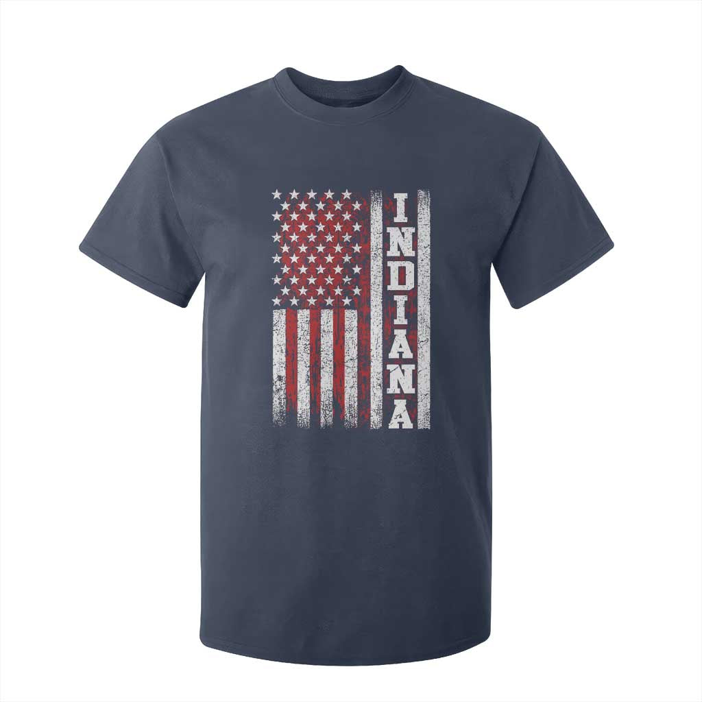 Indiana Fan T Shirt For Kid Classic Retro City USA Flag Patriotic American TS10 Navy Print Your Wear