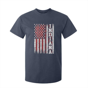 Indiana Fan T Shirt For Kid Classic Retro City USA Flag Patriotic American TS10 Navy Print Your Wear