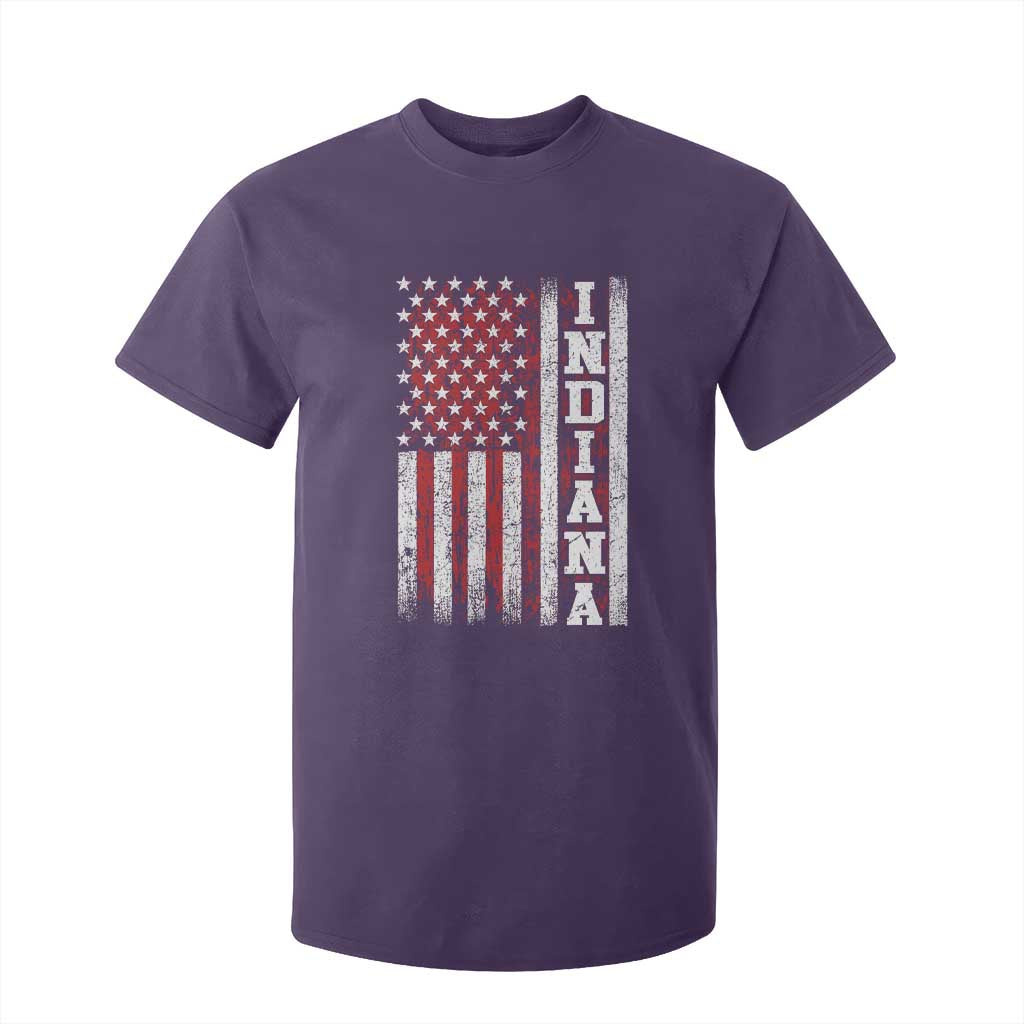 Indiana Fan T Shirt For Kid Classic Retro City USA Flag Patriotic American TS10 Purple Print Your Wear