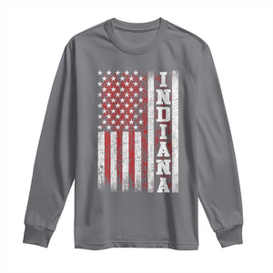 Indiana Fan Long Sleeve Shirt Classic Retro City USA Flag Patriotic American TS10 Charcoal Print Your Wear