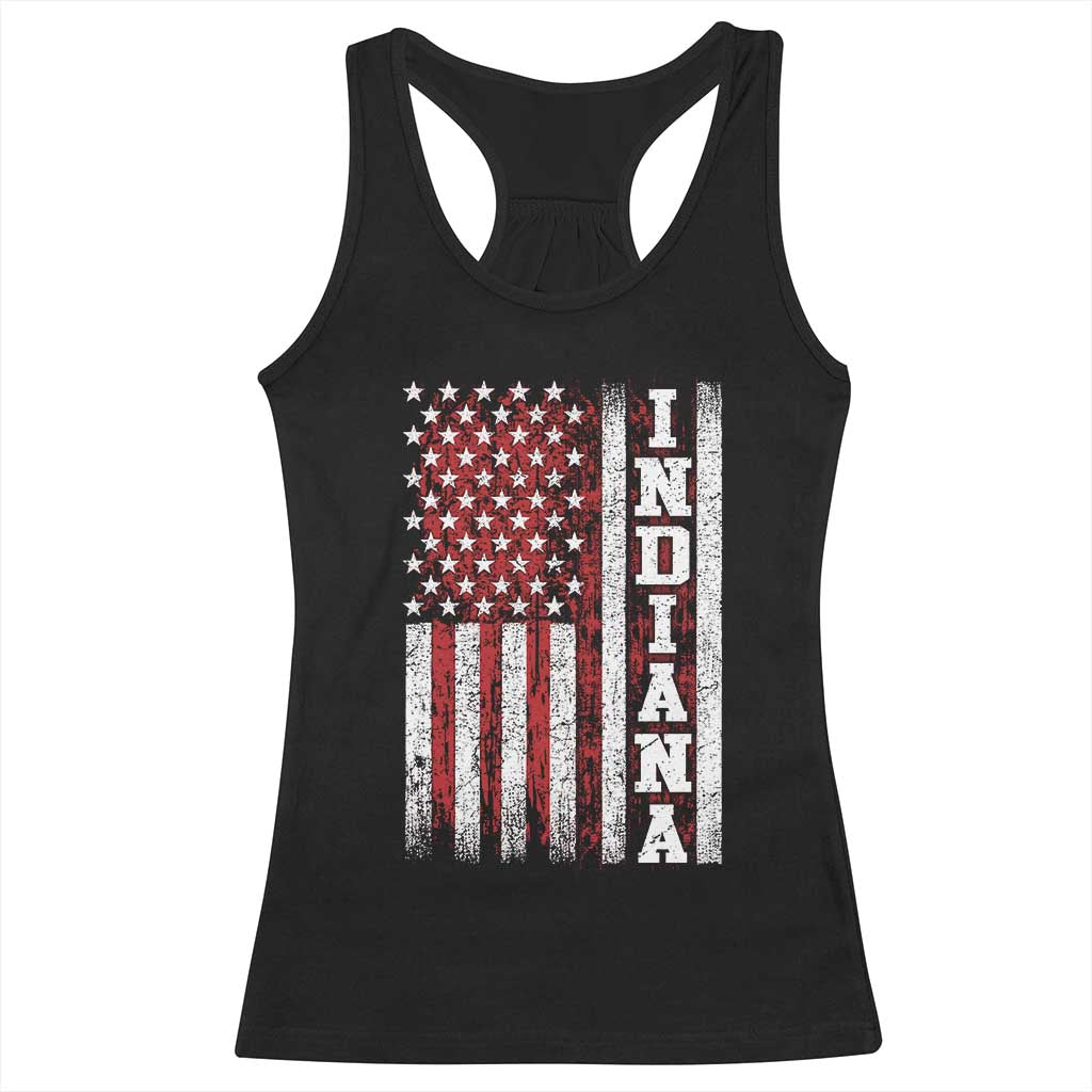 Indiana Fan Racerback Tank Top Classic Retro City USA Flag Patriotic American TS10 Black Print Your Wear