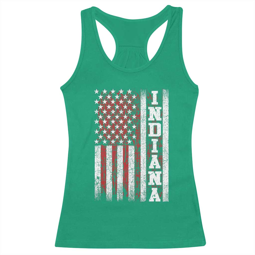 Indiana Fan Racerback Tank Top Classic Retro City USA Flag Patriotic American TS10 Irish Green Print Your Wear