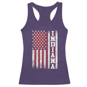 Indiana Fan Racerback Tank Top Classic Retro City USA Flag Patriotic American TS10 Purple Print Your Wear