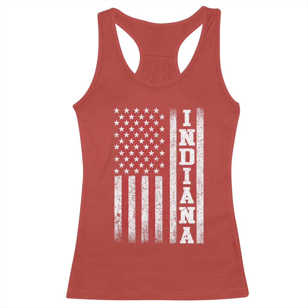 Indiana Fan Racerback Tank Top Classic Retro City USA Flag Patriotic American TS10 Red Print Your Wear