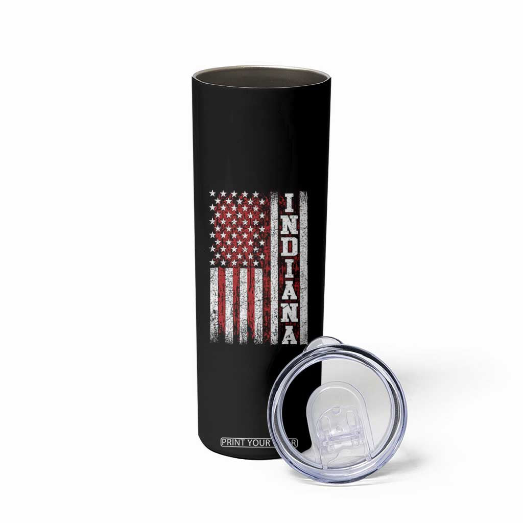 Indiana Fan Skinny Tumbler Classic Retro City USA Flag Patriotic American TS10 Print Your Wear