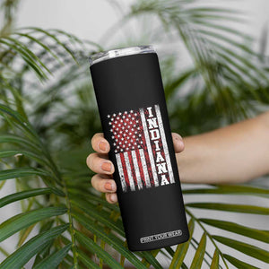 Indiana Fan Skinny Tumbler Classic Retro City USA Flag Patriotic American TS10 Print Your Wear