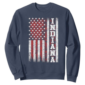 Indiana Fan Sweatshirt Classic Retro City USA Flag Patriotic American TS10 Navy Print Your Wear