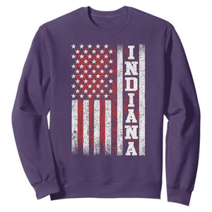 Indiana Fan Sweatshirt Classic Retro City USA Flag Patriotic American TS10 Purple Print Your Wear