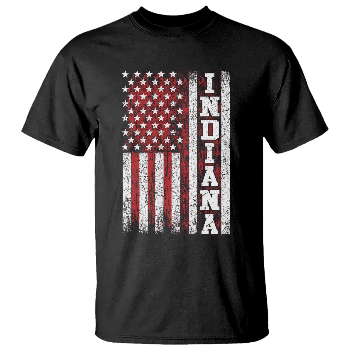 Indiana Fan T Shirt Classic Retro City USA Flag Patriotic American TS10 Black Print Your Wear