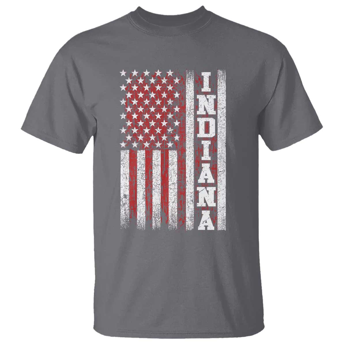 Indiana Fan T Shirt Classic Retro City USA Flag Patriotic American TS10 Charcoal Print Your Wear
