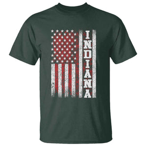 Indiana Fan T Shirt Classic Retro City USA Flag Patriotic American TS10 Dark Forest Green Print Your Wear
