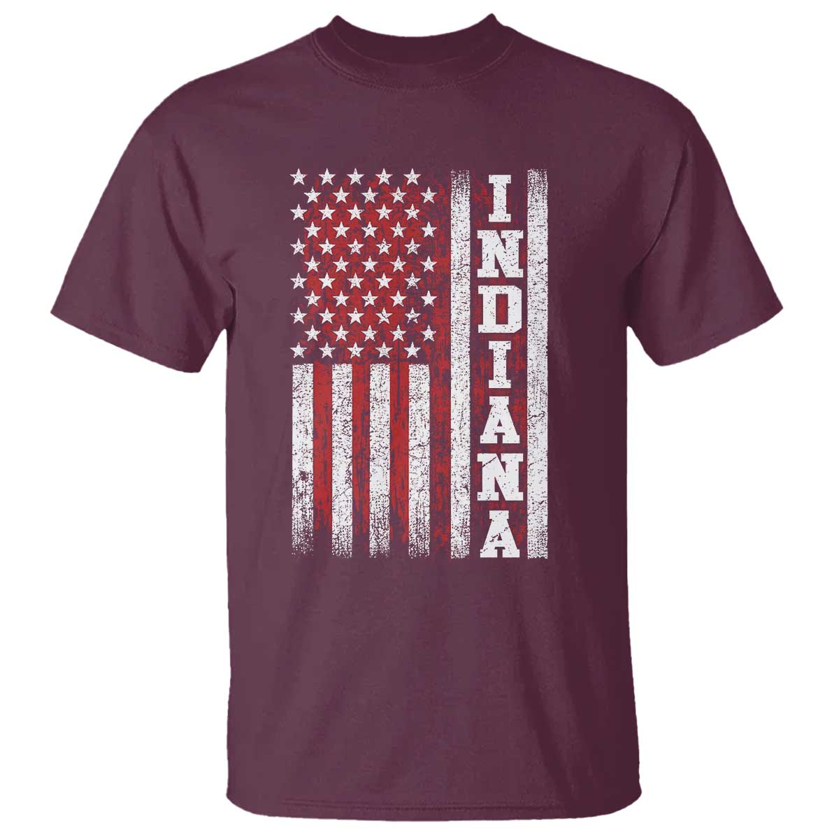 Indiana Fan T Shirt Classic Retro City USA Flag Patriotic American TS10 Maroon Print Your Wear