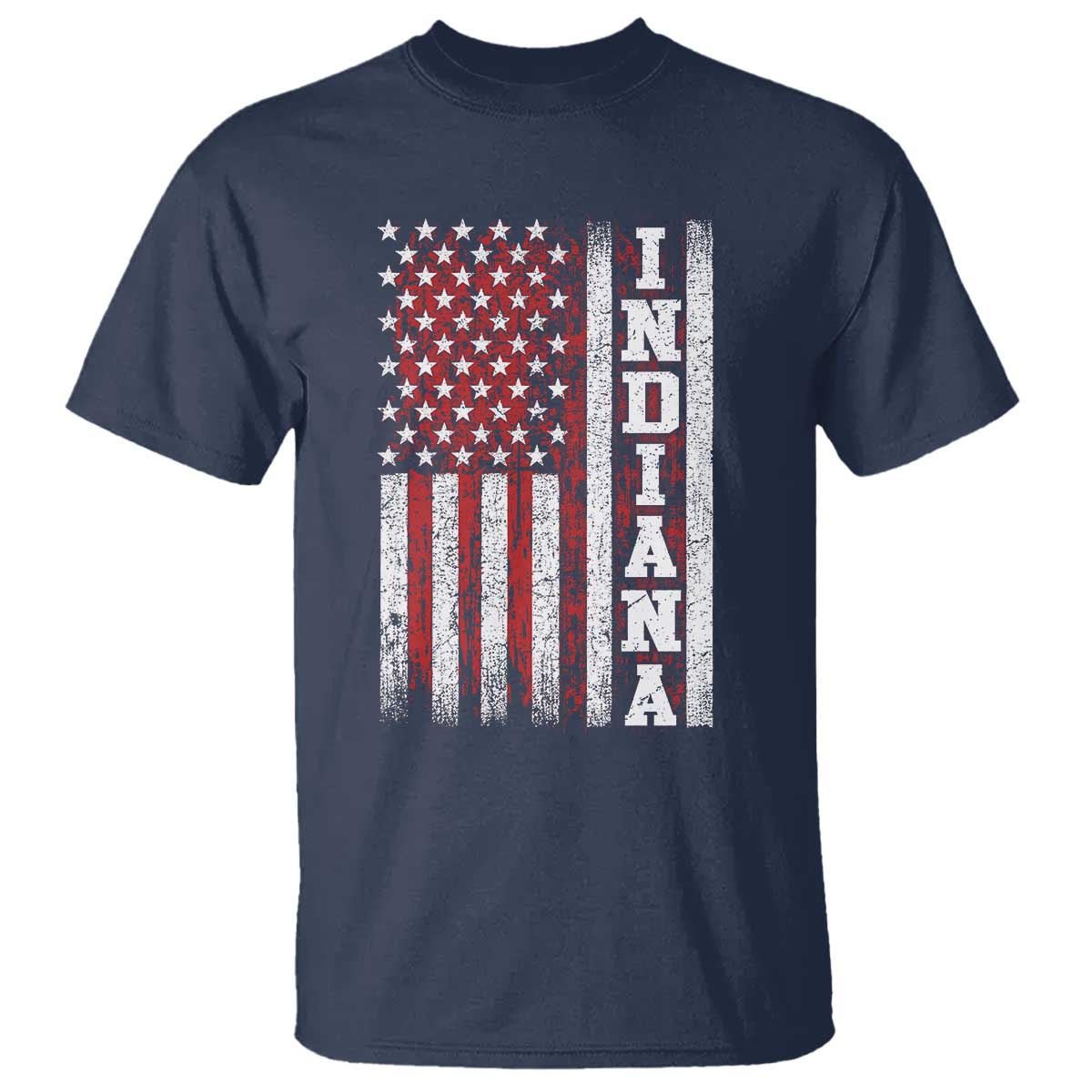 Indiana Fan T Shirt Classic Retro City USA Flag Patriotic American TS10 Navy Print Your Wear