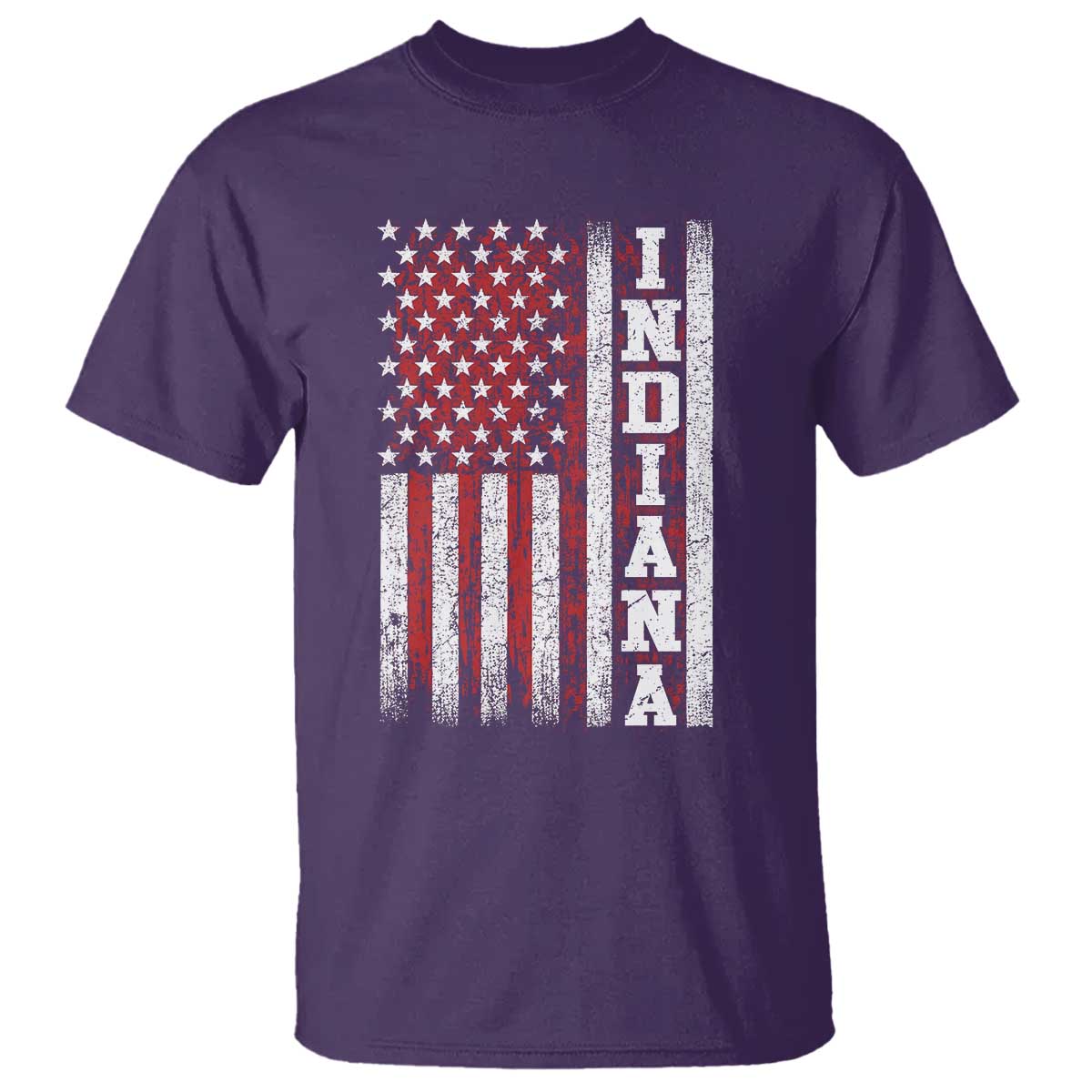 Indiana Fan T Shirt Classic Retro City USA Flag Patriotic American TS10 Purple Print Your Wear