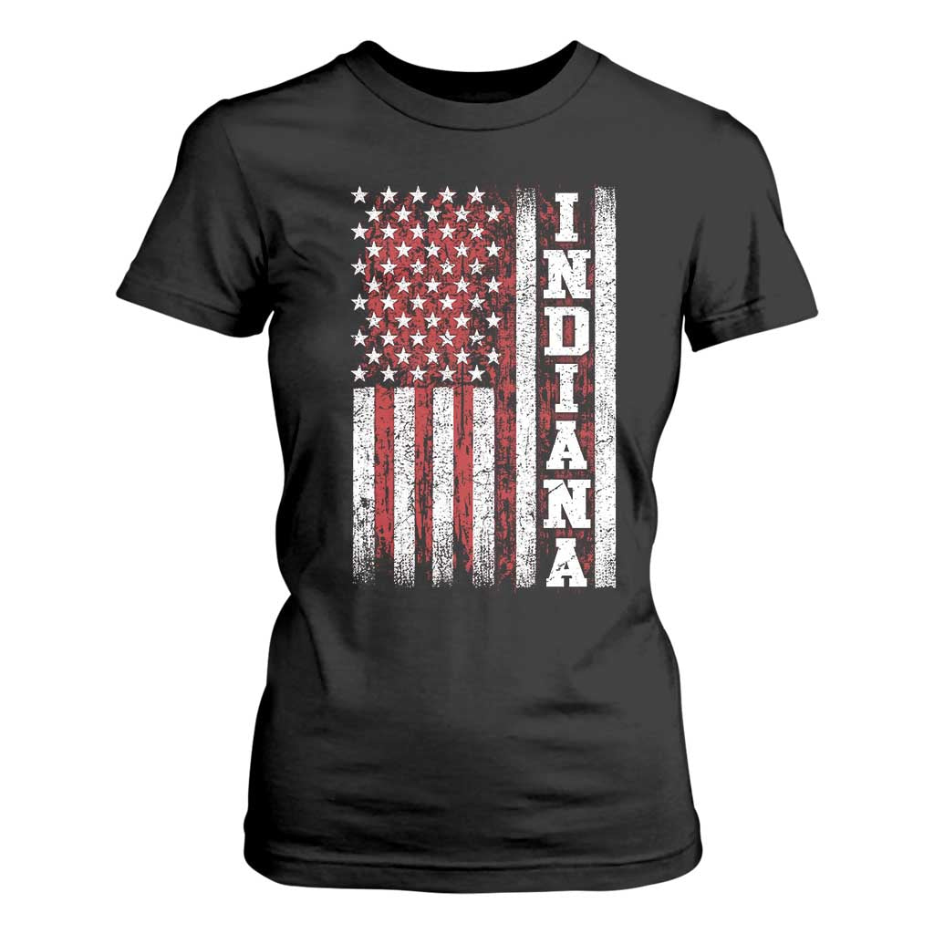 Indiana Fan T Shirt For Women Classic Retro City USA Flag Patriotic American TS10 Black Print Your Wear