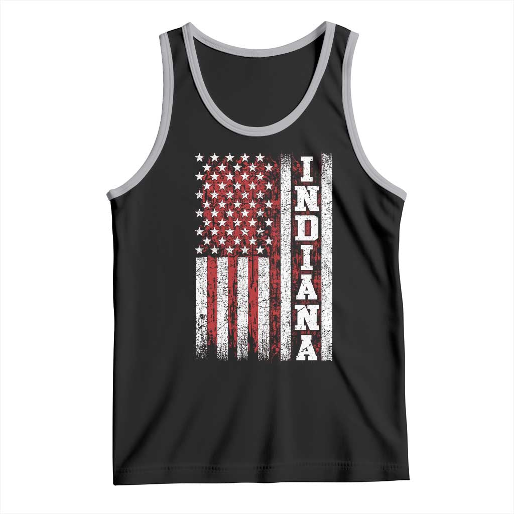Indiana Fan Tank Top Classic Retro City USA Flag Patriotic American TS10 Black Athletic Heather Print Your Wear
