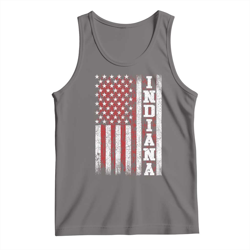 Indiana Fan Tank Top Classic Retro City USA Flag Patriotic American TS10 Deep Heather Print Your Wear