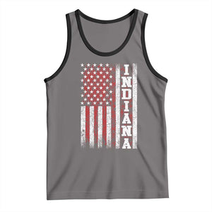 Indiana Fan Tank Top Classic Retro City USA Flag Patriotic American TS10 Deep Heather Black Print Your Wear