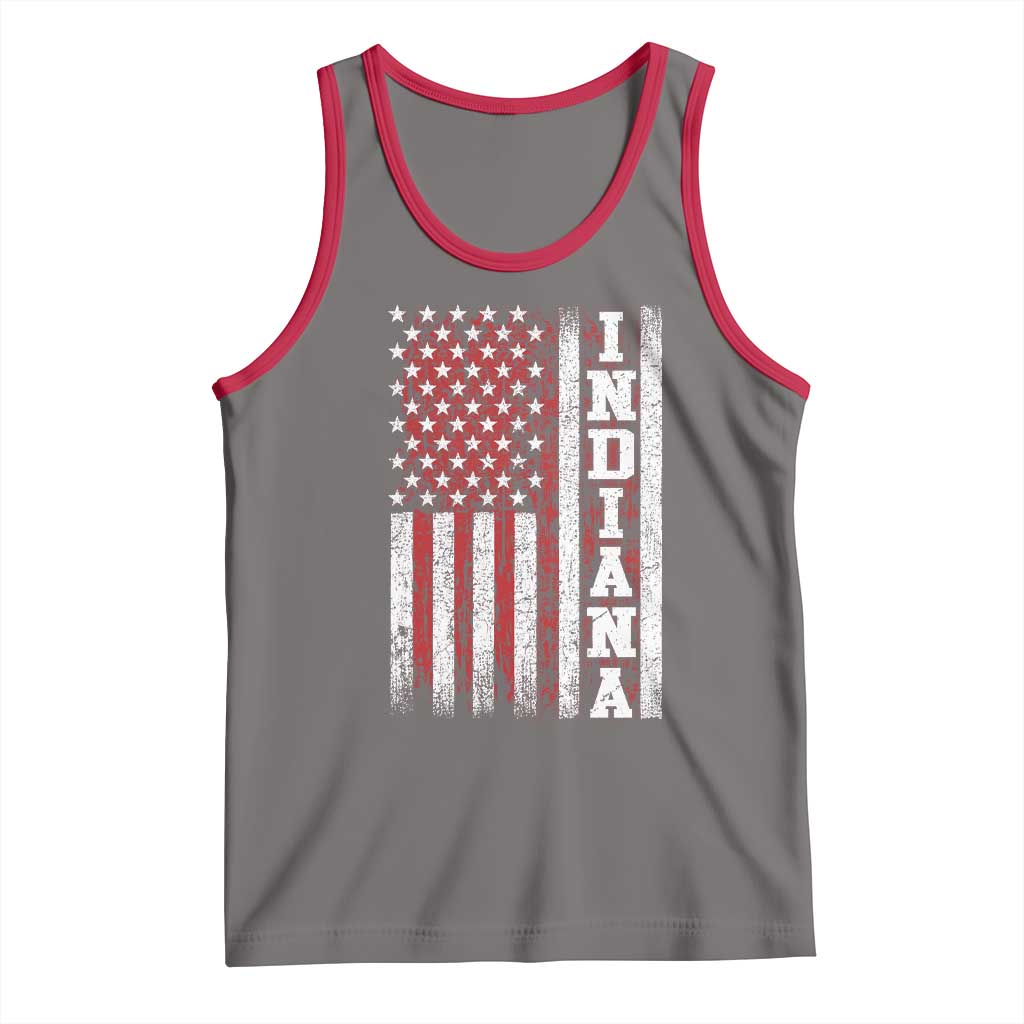 Indiana Fan Tank Top Classic Retro City USA Flag Patriotic American TS10 Deep Heather Red Print Your Wear