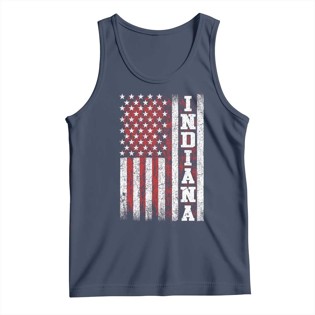 Indiana Fan Tank Top Classic Retro City USA Flag Patriotic American TS10 Navy Print Your Wear