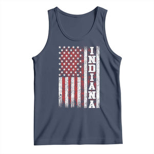 Indiana Fan Tank Top Classic Retro City USA Flag Patriotic American TS10 Navy Print Your Wear
