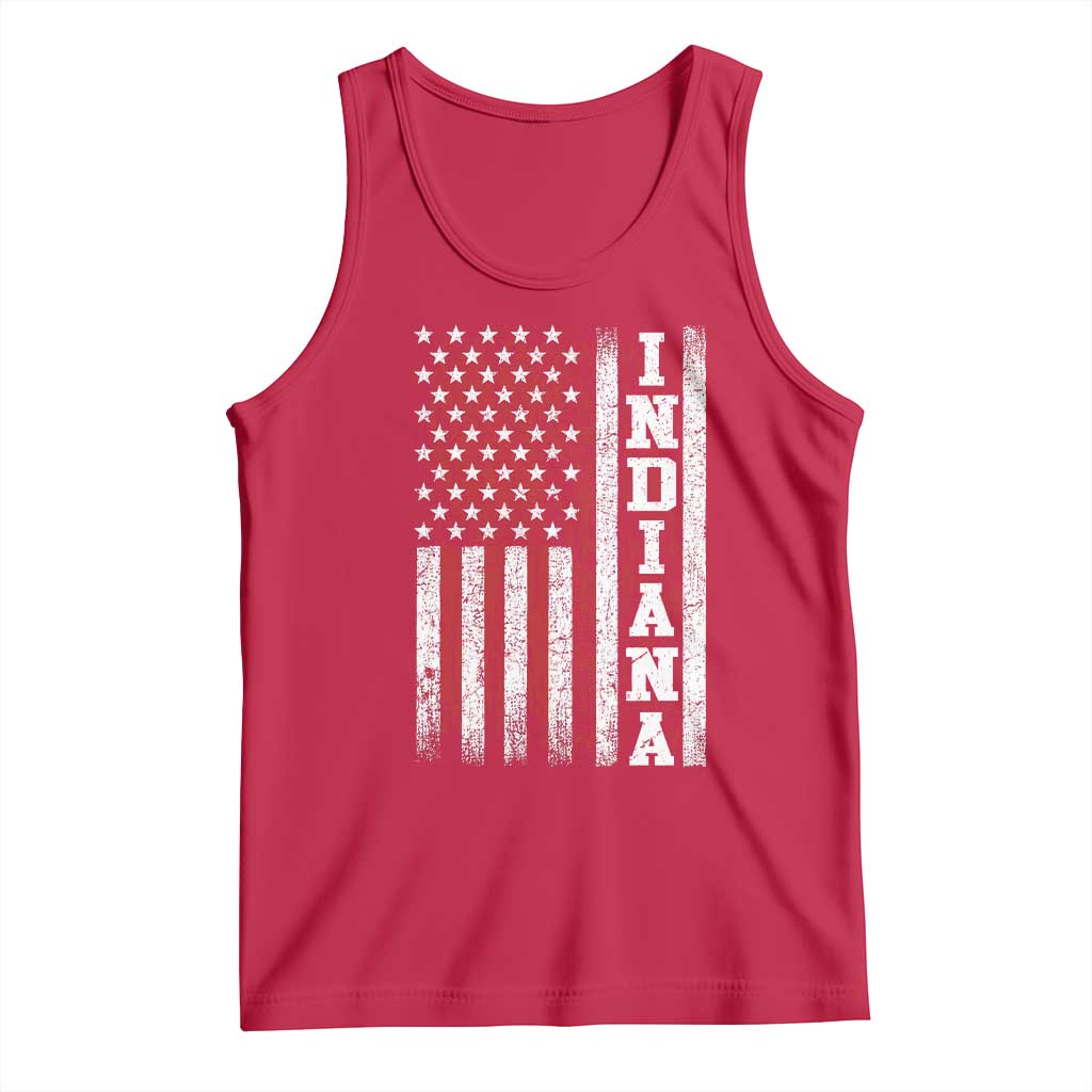 Indiana Fan Tank Top Classic Retro City USA Flag Patriotic American TS10 Red Print Your Wear