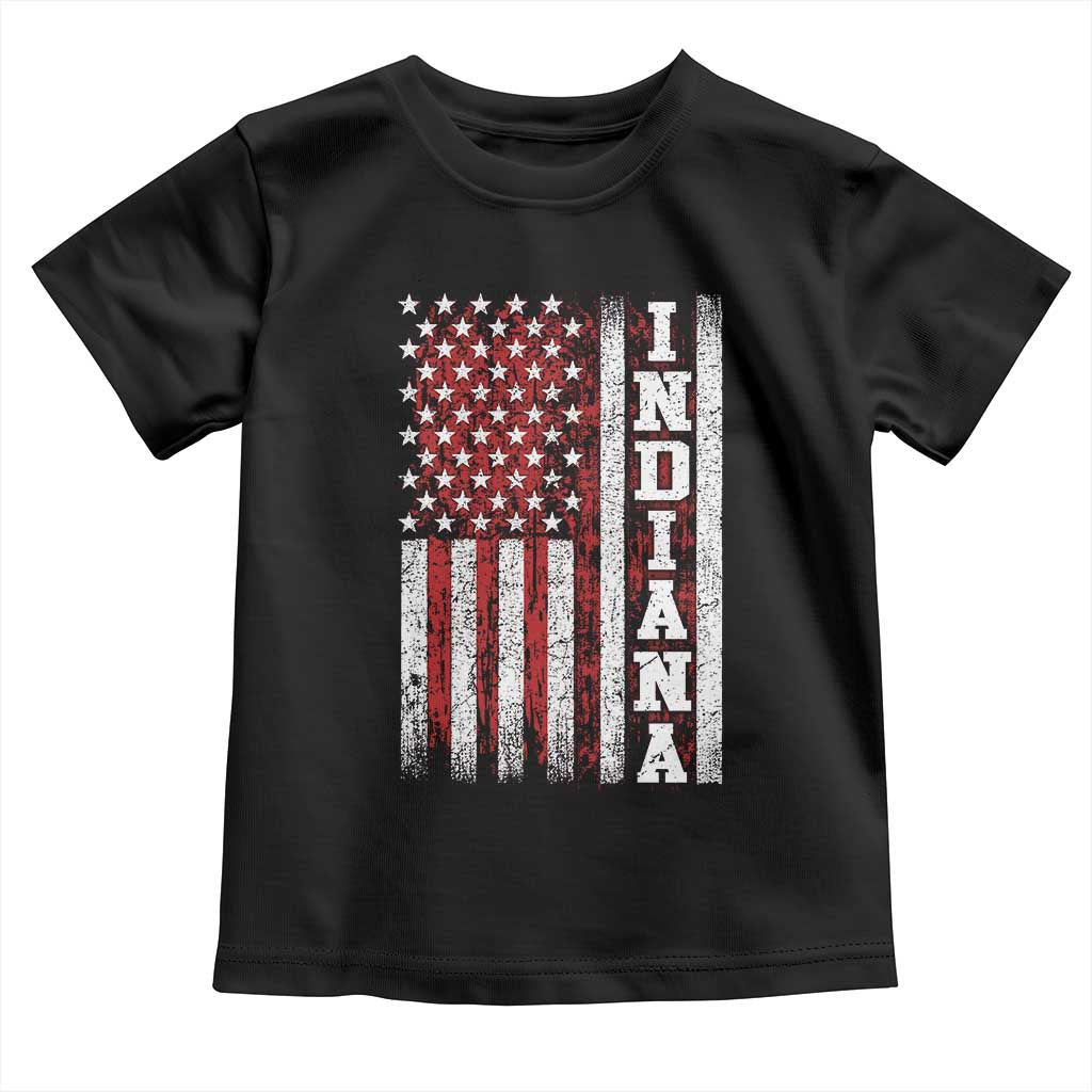 Indiana Fan Toddler T Shirt Classic Retro City USA Flag Patriotic American TS10 Black Print Your Wear