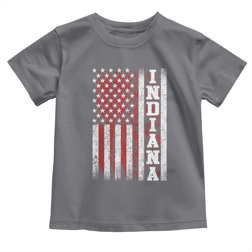 Indiana Fan Toddler T Shirt Classic Retro City USA Flag Patriotic American TS10 Charcoal Print Your Wear