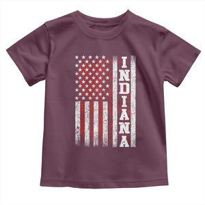 Indiana Fan Toddler T Shirt Classic Retro City USA Flag Patriotic American TS10 Maroon Print Your Wear