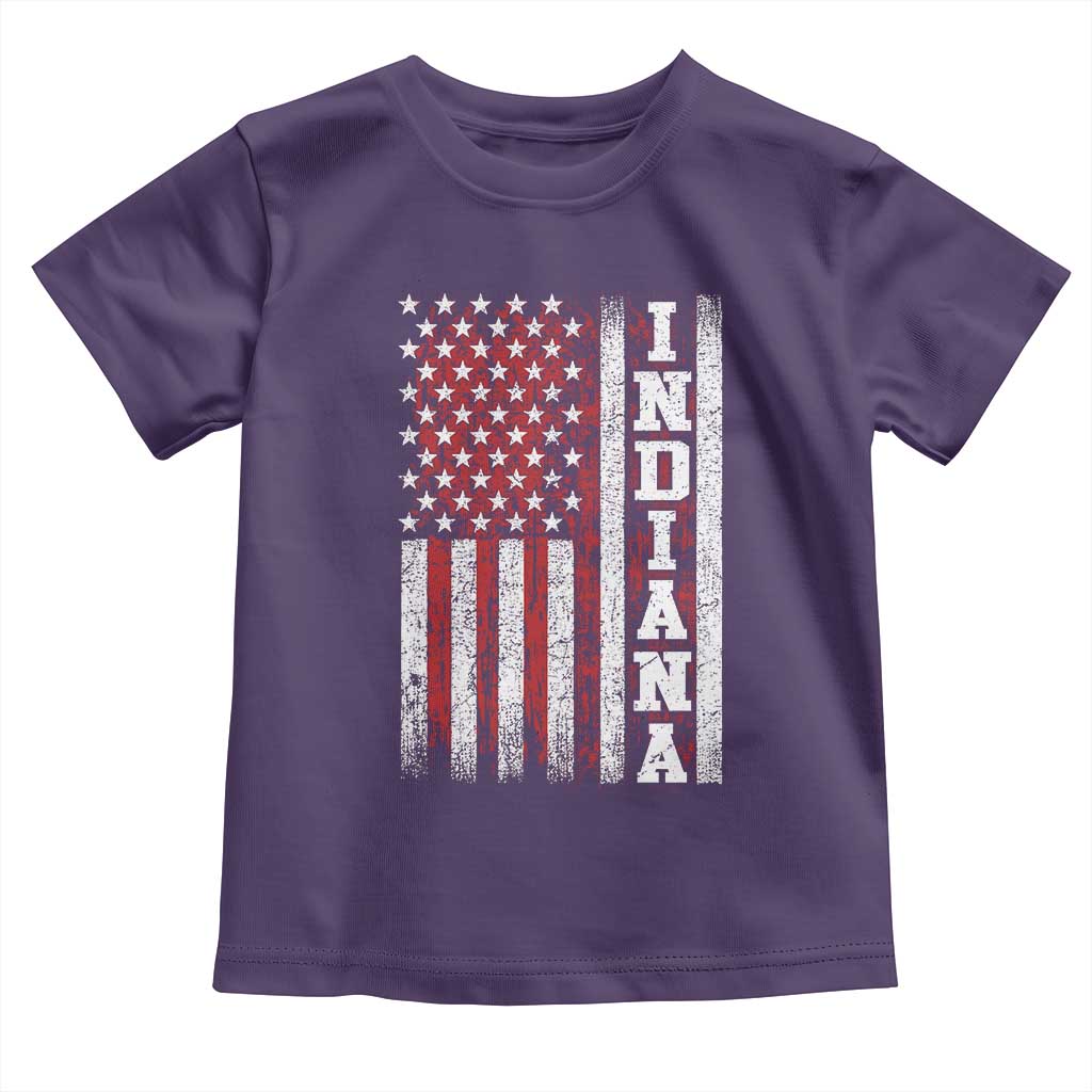 Indiana Fan Toddler T Shirt Classic Retro City USA Flag Patriotic American TS10 Purple Print Your Wear