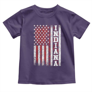 Indiana Fan Toddler T Shirt Classic Retro City USA Flag Patriotic American TS10 Purple Print Your Wear