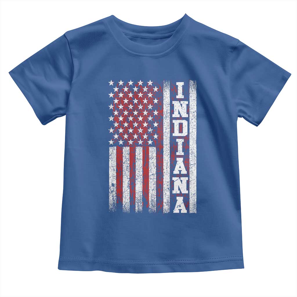 Indiana Fan Toddler T Shirt Classic Retro City USA Flag Patriotic American TS10 Royal Blue Print Your Wear
