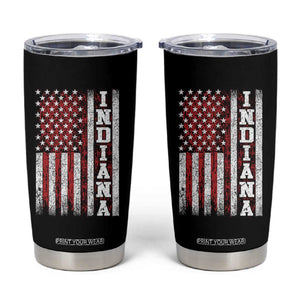 Indiana Fan Tumbler Cup Classic Retro City USA Flag Patriotic American TS10 Black Print Your Wear