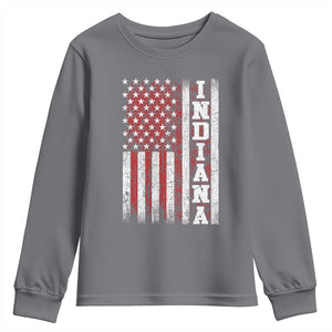 Indiana Fan Youth Sweatshirt Classic Retro City USA Flag Patriotic American TS10 Charcoal Print Your Wear