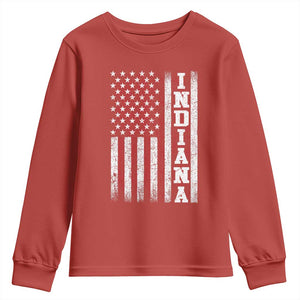 Indiana Fan Youth Sweatshirt Classic Retro City USA Flag Patriotic American TS10 Red Print Your Wear