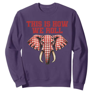 Alabama Fan Sweatshirt This Is How We Roll Elephant Bama Mascot Game Day TS10 Purple Print Your Wear