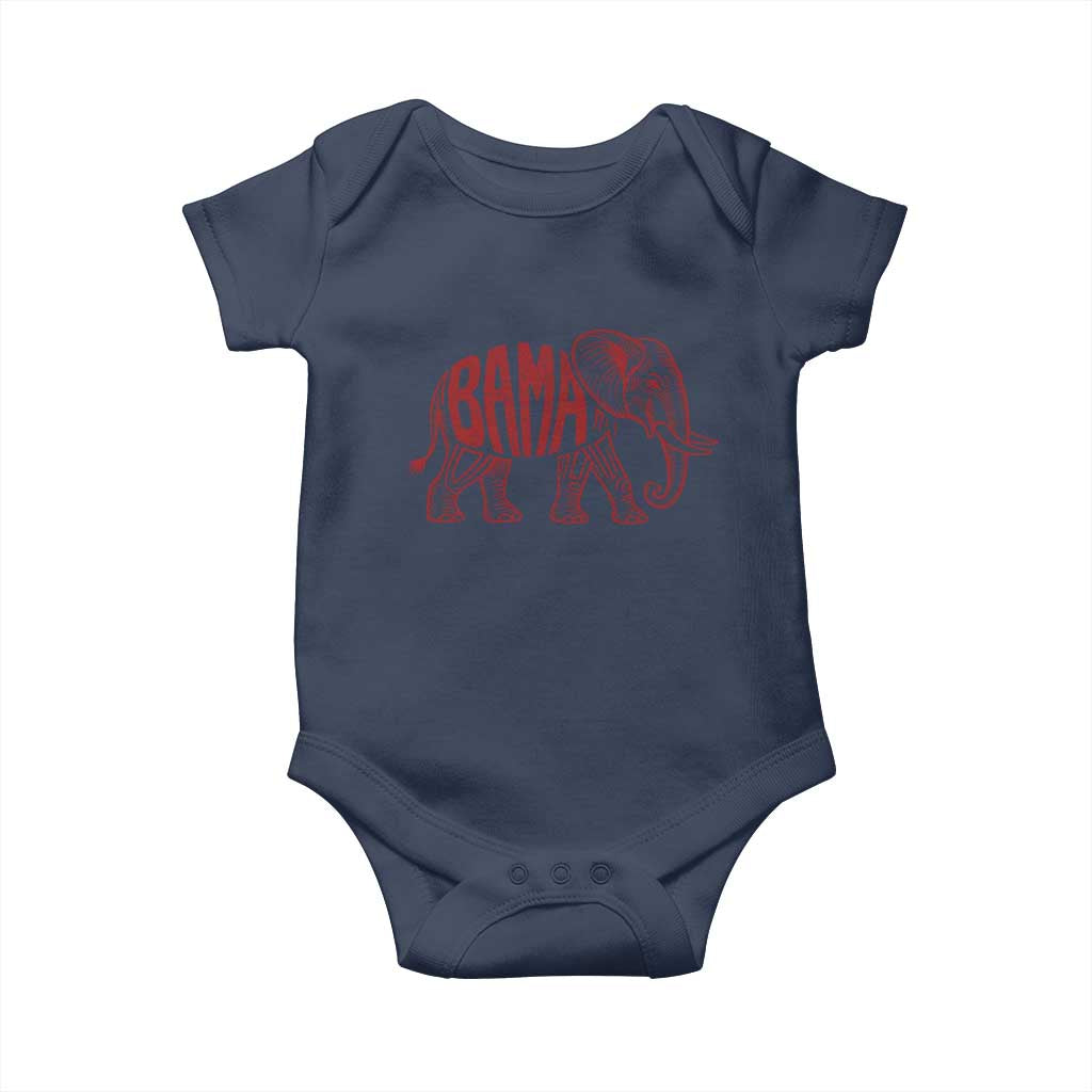 Alabama Fan Baby Onesie Retro Vintage City Elephant Bama Mascot Game Day TS10 Navy Print Your Wear