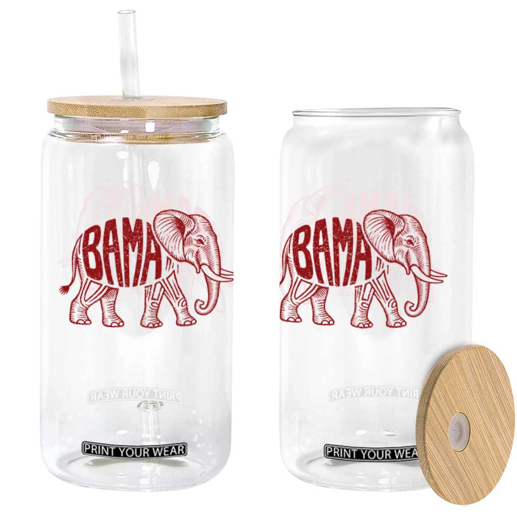 Alabama Fan Glass Can Retro Vintage City Elephant Bama Mascot Game Day TS10 Print Your Wear