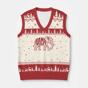 Alabama Fan V-Neck Knit Sweater Vest Retro Vintage City Elephant Bama Mascot Game Day TS10 Beige Red Print Your Wear