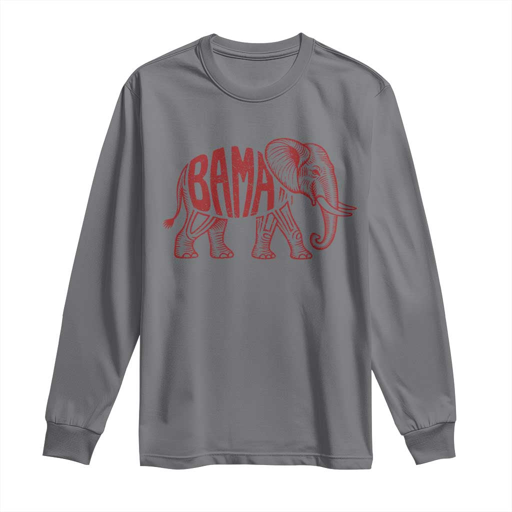 Alabama Fan Long Sleeve Shirt Retro Vintage City Elephant Bama Mascot Game Day TS10 Charcoal Print Your Wear