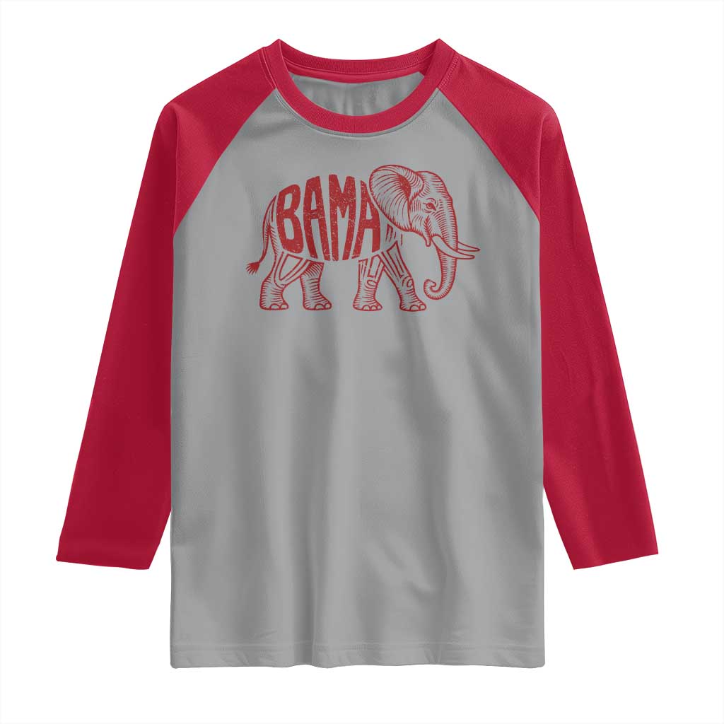 Alabama Fan Raglan Shirt Retro Vintage City Elephant Bama Mascot Game Day TS10 Sport Gray Red Print Your Wear