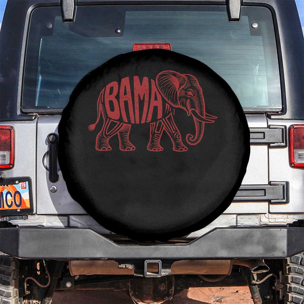Alabama Fan Spare Tire Cover Retro Vintage City Elephant Bama Mascot Game Day TS10 No hole Black Print Your Wear