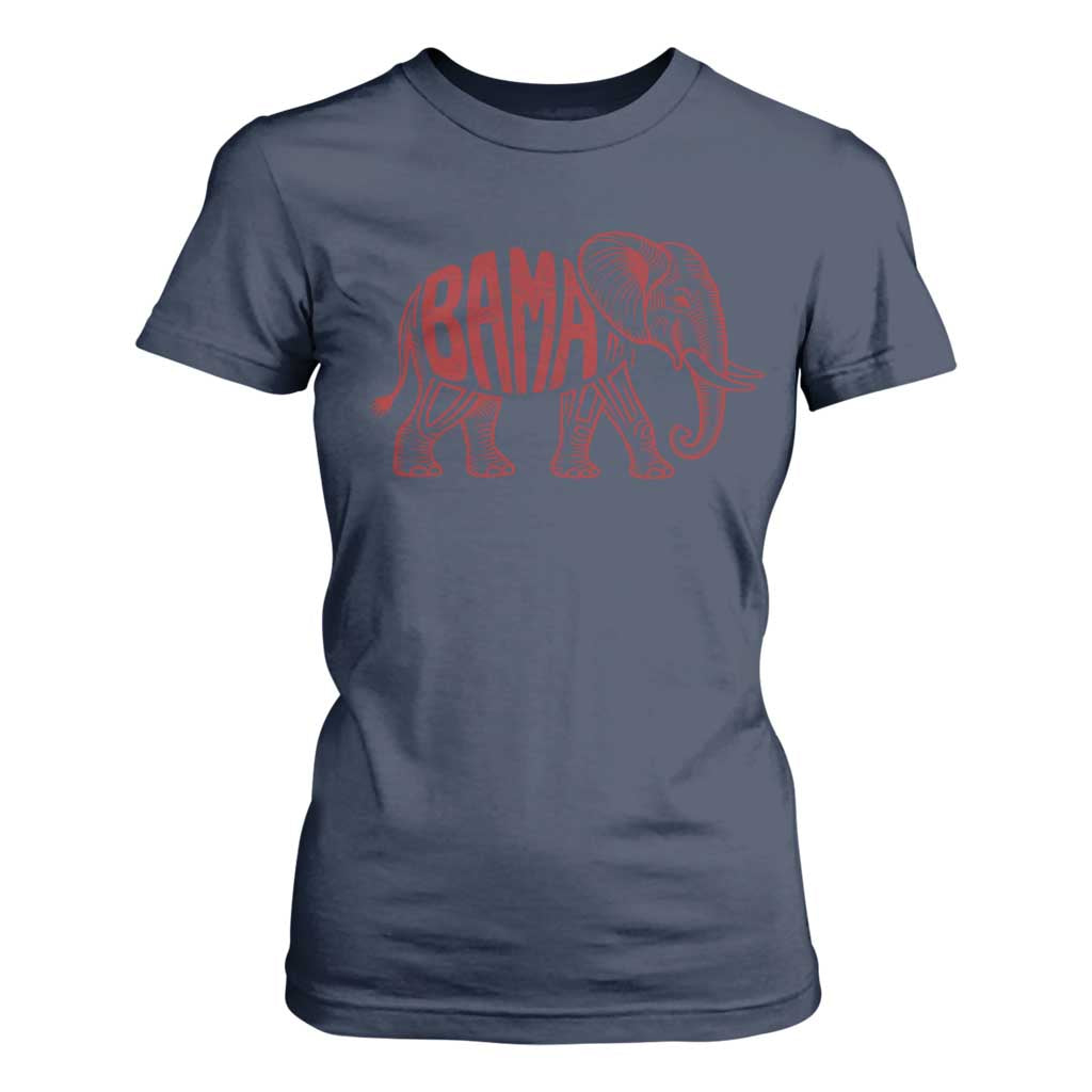 Alabama Fan T Shirt For Women Retro Vintage City Elephant Bama Mascot Game Day TS10 Navy Print Your Wear
