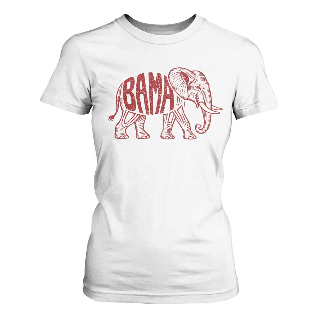 Alabama Fan T Shirt For Women Retro Vintage City Elephant Bama Mascot Game Day TS10 White Print Your Wear